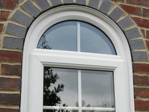 Custom shape window in white uPVC