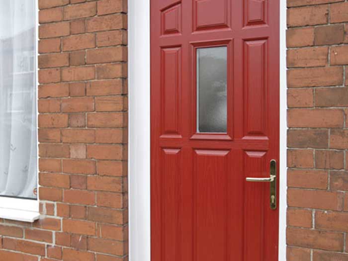 Red composite front door