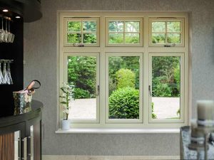 Timber look uPVC windows with traditional hardware
