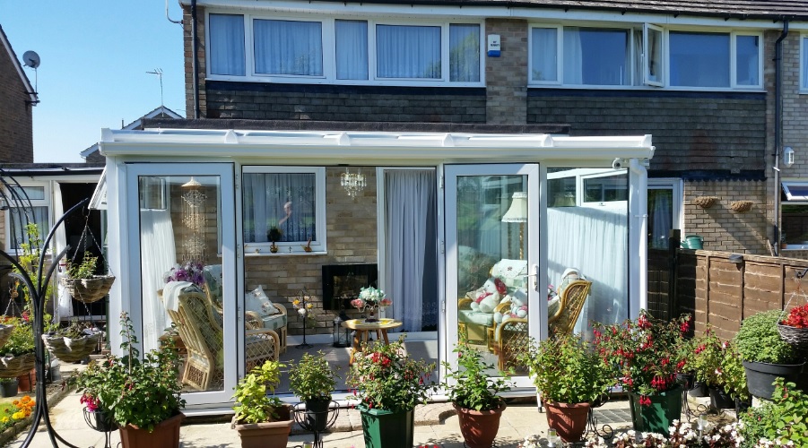 White upvc conservatory