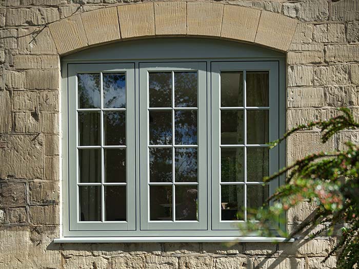 Flush sash uPVC window authentic timber look