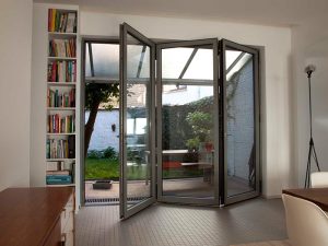 aluminium bifold door to exterior of home