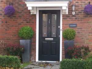 Black composite solidor door