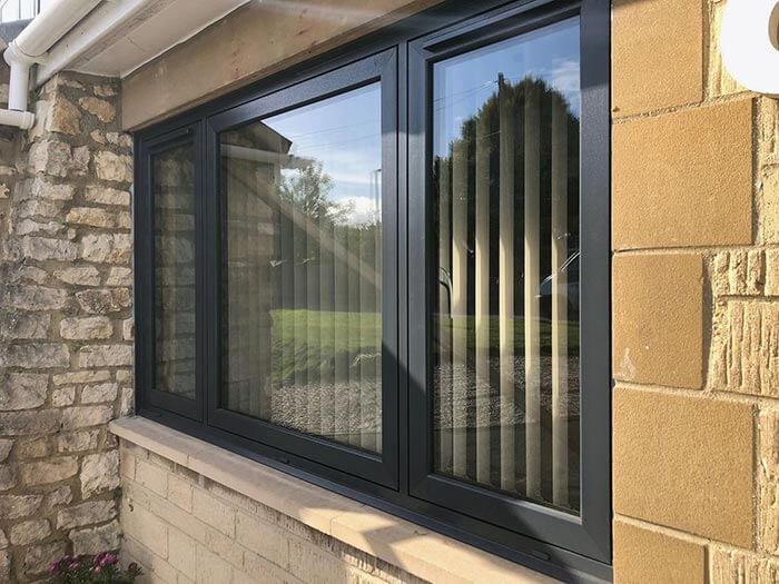 Anthracite grey flush casement window