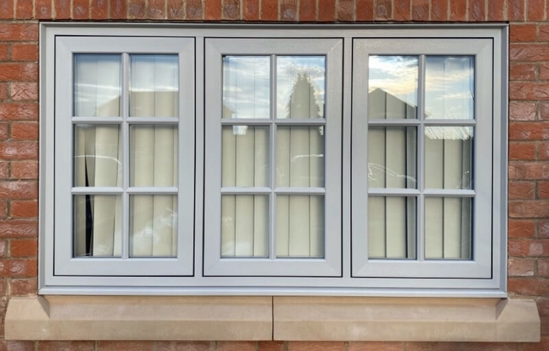 grey flush casement windows