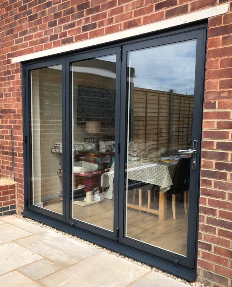 black bifold doors