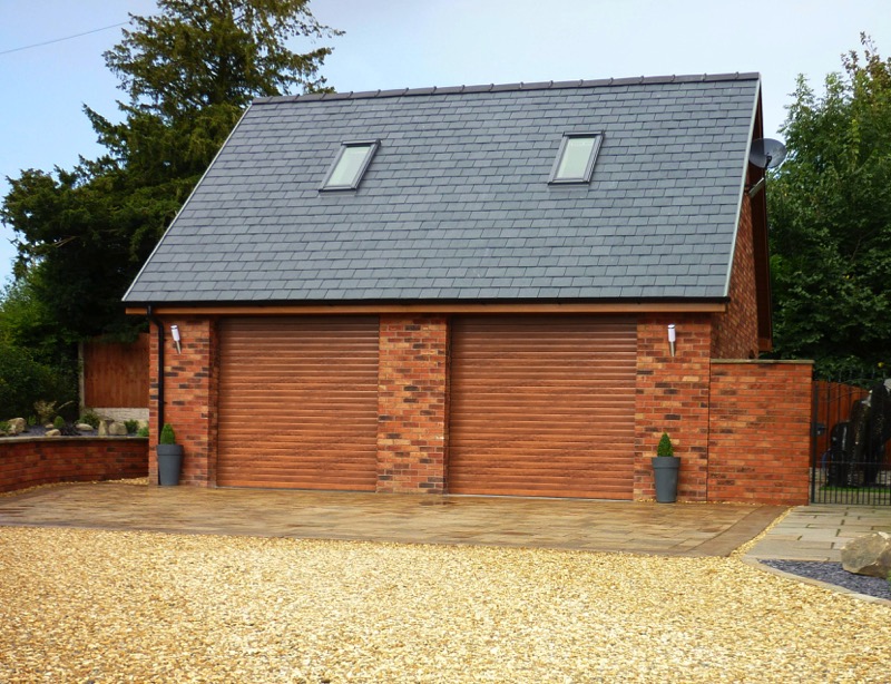 Double roller garage doors