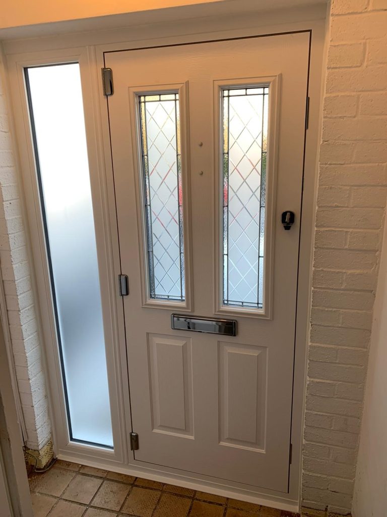 front door in white from the inside