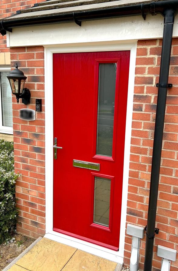 Red composite front door