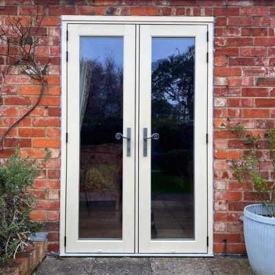 cream French doors