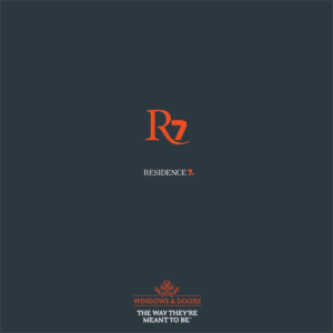 Promotional image of the Residence 7 catalogue, showcasing an elegant red logo with the tagline 